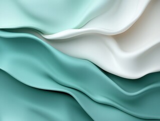 Obraz premium Abstract wavy background of teal and white colors
