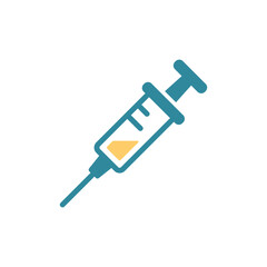 Syringe icon designed with clean and precise lines, ideal for medical presentations