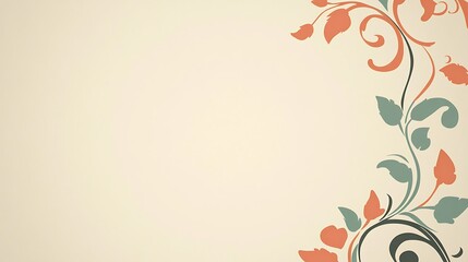 Elegant Floral Design on Beige Background