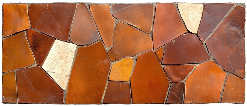 Irregular terracotta tile mosaic background
