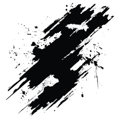 Black Grunge Brush Stroke Vector