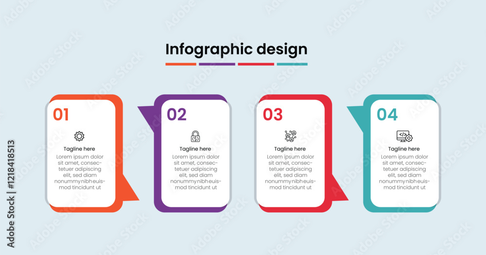 Poster 4 paper white rectangular elements infographic concept of 4 steps of business development process. s