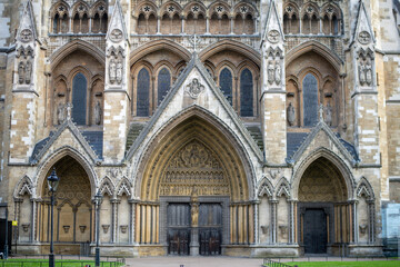 Obraz premium Westminster Abby gothic north facade horizontal view