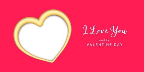 Happy Valentines day Couple Photo Frame Banner Greeting Card