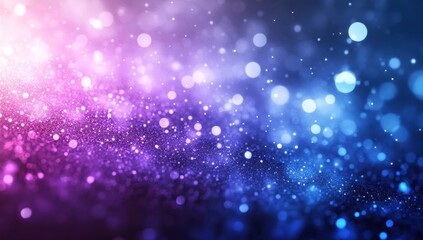 Abstract purple and blue glitter bokeh background.