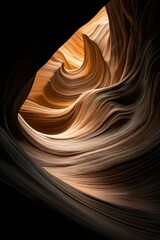 Abstract swirling patterns of sandstone in a canyon