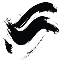 Black Grunge Brush Stroke Vector