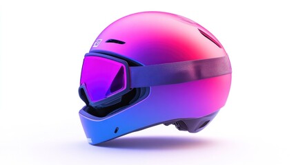 Fototapeta premium Gradient Ski Helmet and Goggles, Winter Sport Safety