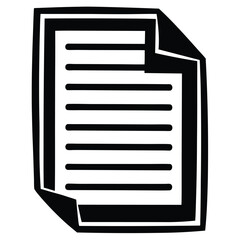 Simple Black and White Document Icon