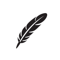 Obraz premium Classic Black Quill Pen on White Background