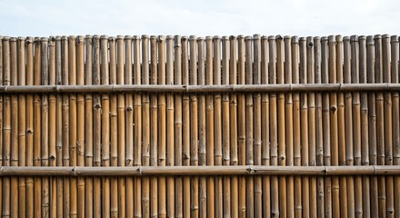 Natural Bamboo Fence Texture Image Background