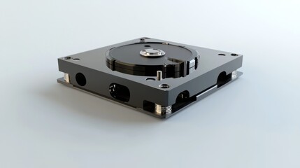 Obraz premium Hard drive component, isolated on white. Technology product shot