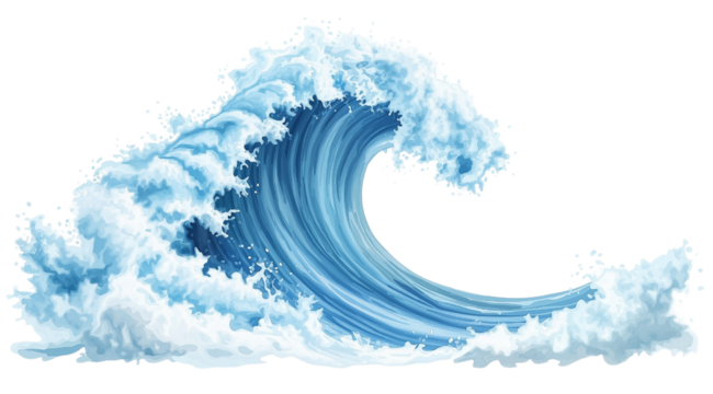 Ocean wave with png and transparent background