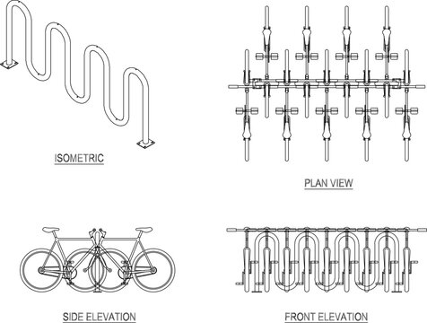 vector illustration design image of safety rack for bicycle parking in public park