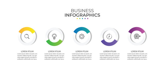 Vector Infographic design business template with icons and 5 options or steps.