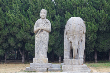 Imperial Tombs of the Northern Song Dynasty, Yongzhao Mausoleum (Tomb of Emperor Renzong of Song, Zhao Zhen), Gongyi, Zhengzhou, Henan, China