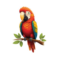 Cute Parrot Bird With Sombrero Hat Cartoon Vector Icon Illustration. Animal Holiday Isolated vector