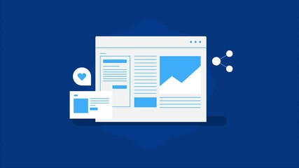 Online news portal, Online press release, Content marketing, Article, Journal, Blog publication. Animation video clip.