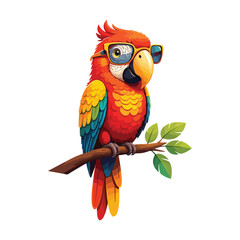 Cute Parrot Bird With Sombrero Hat Cartoon Vector Icon Illustration. Animal Holiday Isolated vector