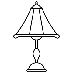 Simple black and white illustration of a classic street lamp