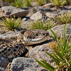 Naklejka premium Brahminy Blind Snake at Desert Edge Transitioning to Oasis
