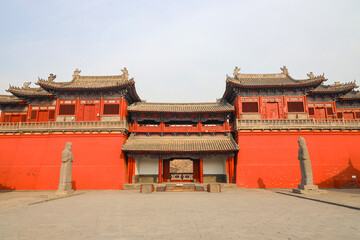 Fototapeta premium Imperial Tombs of the Northern Song Dynasty, Yongzhao Mausoleum (Tomb of Emperor Renzong of Song, Zhao Zhen), Gongyi, Zhengzhou, Henan, China
