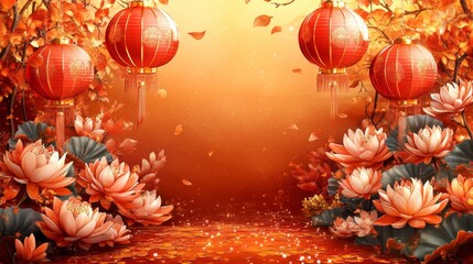 Flower Red Orange Petal Lotus Nelumbonaceae Nymphaea nelumbo Floral design Mid-Autumn Festival Water lilies