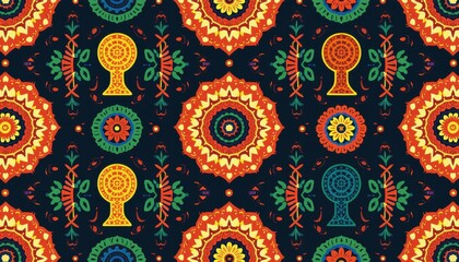 Vibrant Circle Motif Pattern for Black History Month Art Display