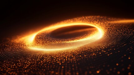 Naklejka premium Golden Light Waves Abstract Digital Art
