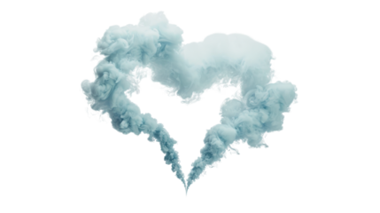 Heart shaped smoke cloud creating romantic atmosphere