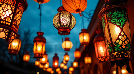 Ramadhan lantern background. Good for banner, poster, and greeting card.	
