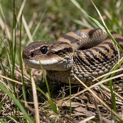 Fototapeta premium Flying Snake in Flight Against a Stunning Vibrant Sunset Sky