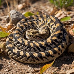 Fototapeta premium Flying Snake Catching Insects Mid-Air with Jungle Creatures Observing from Foliage