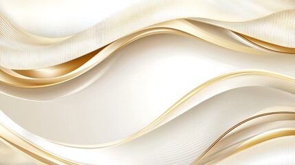 Obraz premium Elegant Gold and White Abstract Wave Design