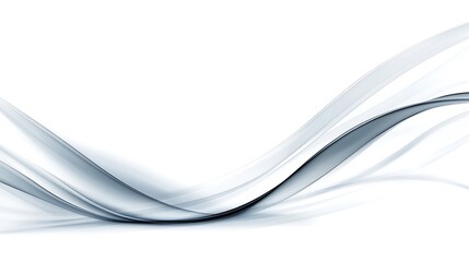 Abstract Grey Waves on White Background