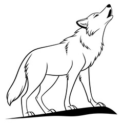 Simple wolf clipart with white background.