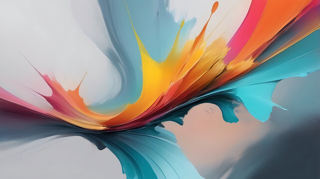 Close up of mastering colorful transitions in abstract digital artwork painting on background.