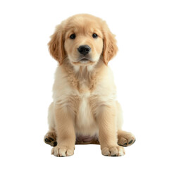 Obraz premium Adorable Golden Retriever Puppy Sitting Studio Shot