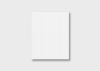 White blank canvas mockup with realistic shadow