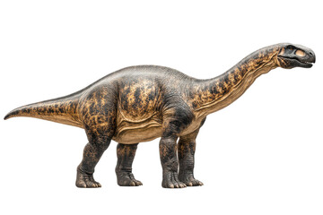 Fototapeta premium Massive Sauropod Dinosaur Black Background Prehistoric Creature Ancient Reptile