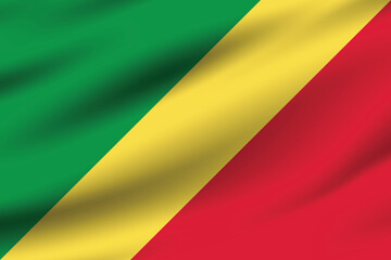 Congo flag official colors and proportion digital vector illustration. Pleated flag.