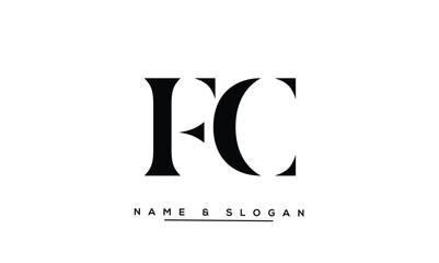 FC, CF Abstract Letters Logo Monogram
