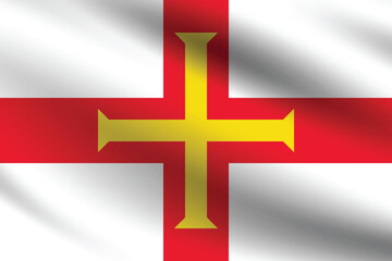 Fototapeta premium Guernsey flag official colors and proportion digital vector illustration. Pleated flag.