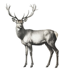 Fototapeta premium Majestic Deer Elegant Antlers Dark Background Wildlife Art