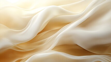 Obraz premium Elegant Draped Cream and Gold Silk Fabric