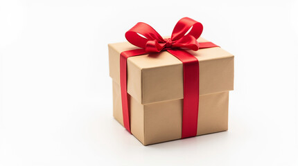 Obraz premium Gift Box with Ribbon Isolated on White, Transparent Background