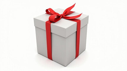 Obraz premium Elegant gift box with ribbon isolated on white and transparent background, ideal for design 