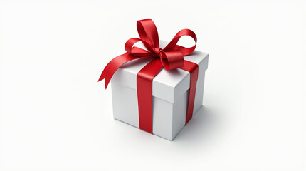 Obraz premium Elegant gift box with ribbon isolated on white and transparent background, ideal for design 