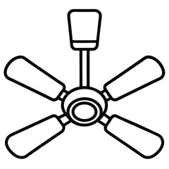 Obraz premium Ceiling Fan Icon Vector Illustration Design for Home Decor, Interior, and Furniture