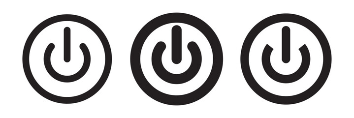 On-off icon. Set of power buttons. Vector illustration